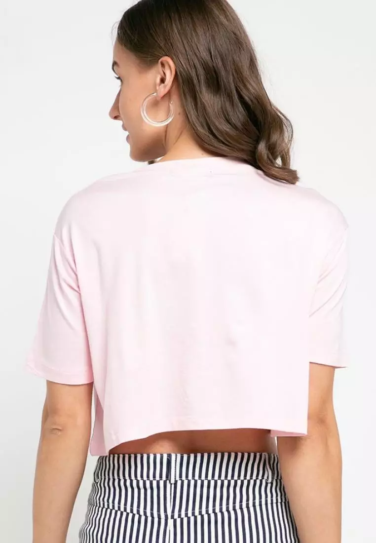 LTD30 thirdday crop top cl td simple light pink