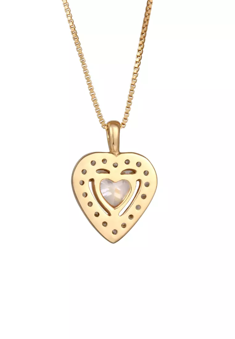 Necklace Heart Zirconia Gold Plated