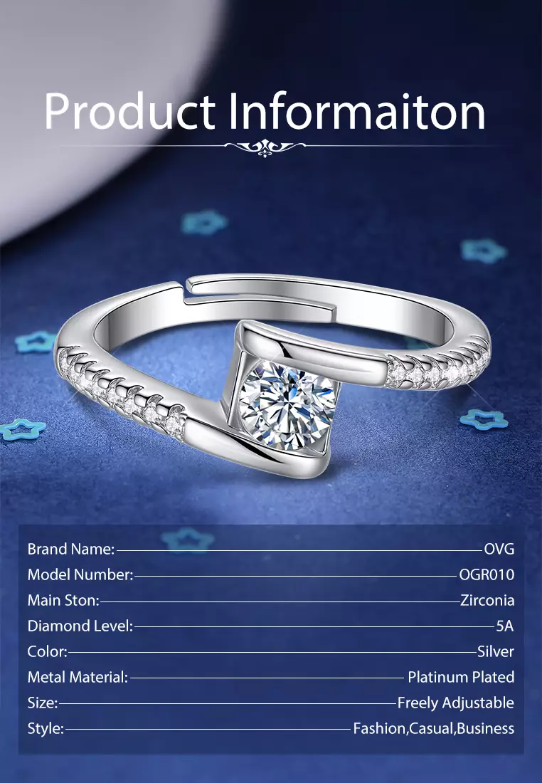 Cincin Wanita Original R010 Perhiasan Original Cewek Fashion Korea Adjustable Dilapisi Platinum