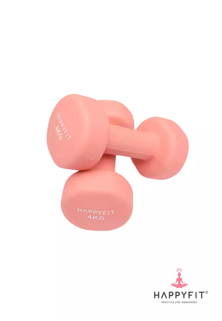 HAPPYFIT - Neoprene Non Slip Dumbbell 4 KG (2 PCS) - Pink