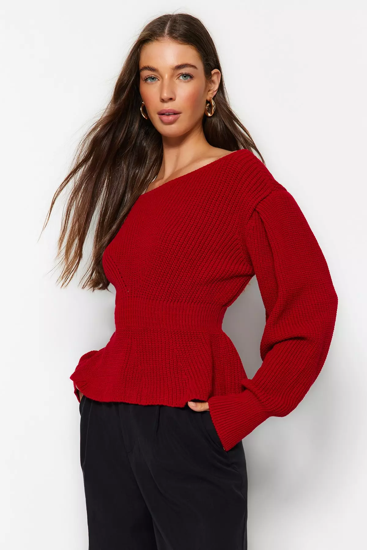 Balloon Sleeve Knit Sweater