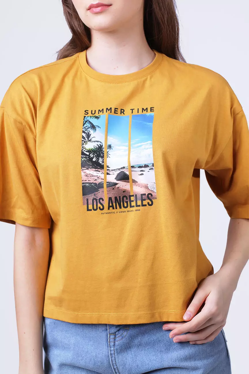 Kaos Wanita Ellie Mustard