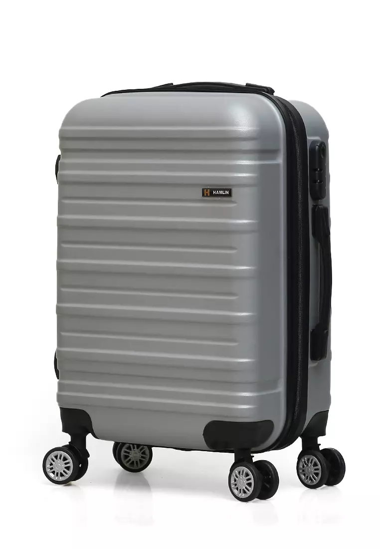 Carlton Tas Koper Fashion Unisex Size 20 Inch Suitcase Number Code Lock Material Fiber ABS ORIGINAL - Silver