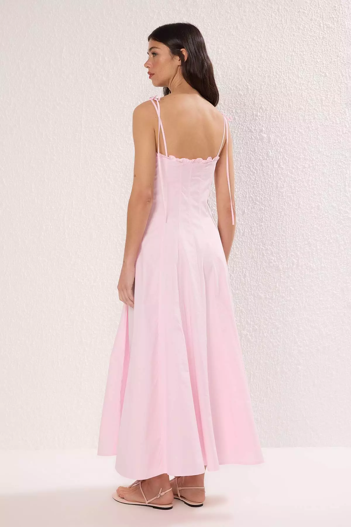 Pink Waist Opening Maxi Dress