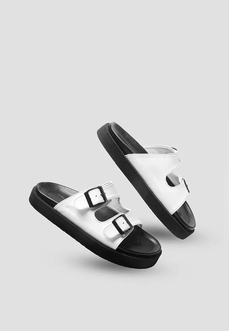 Benedetta White Slide Sandals