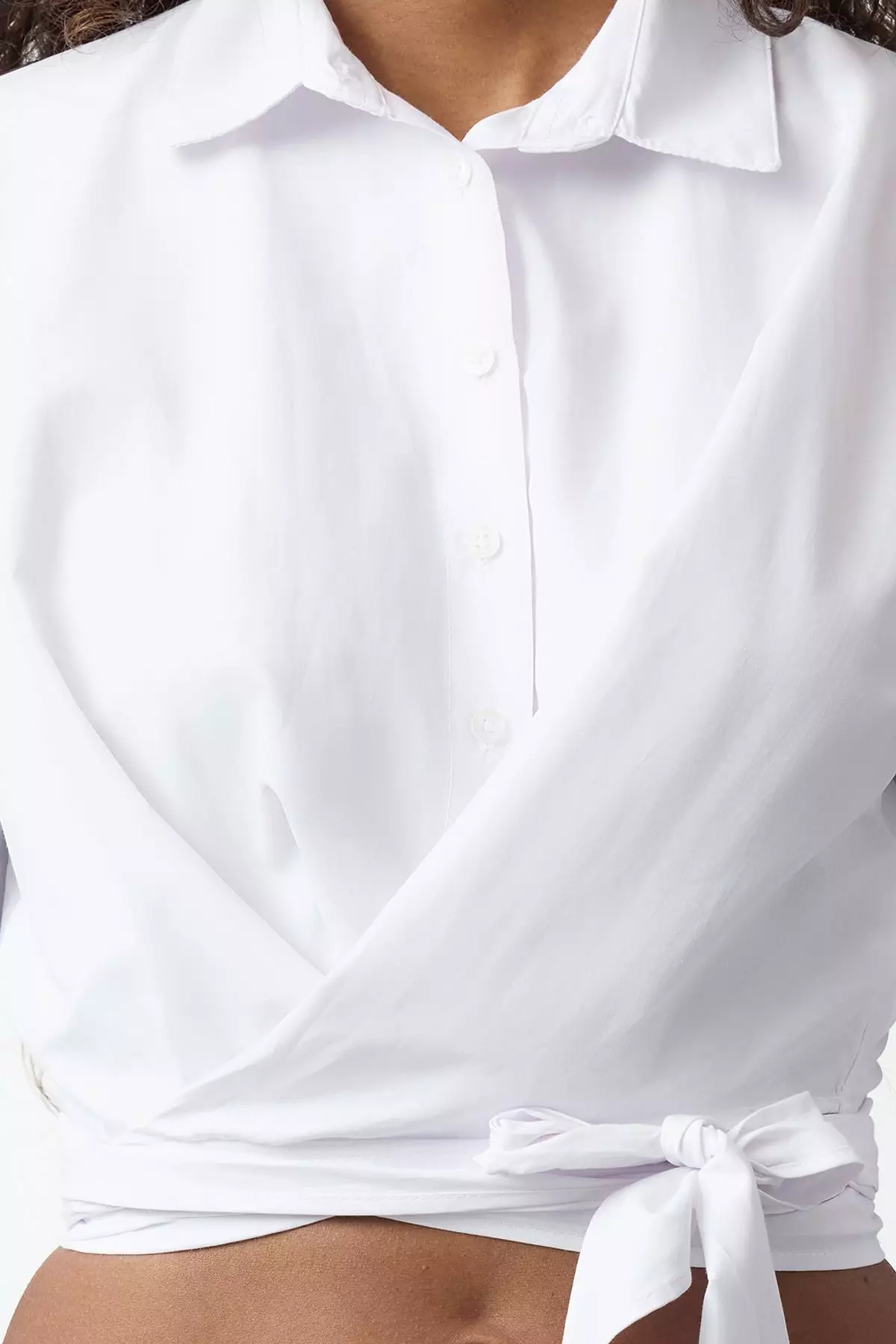 Wide Sleeves Crop Shirt