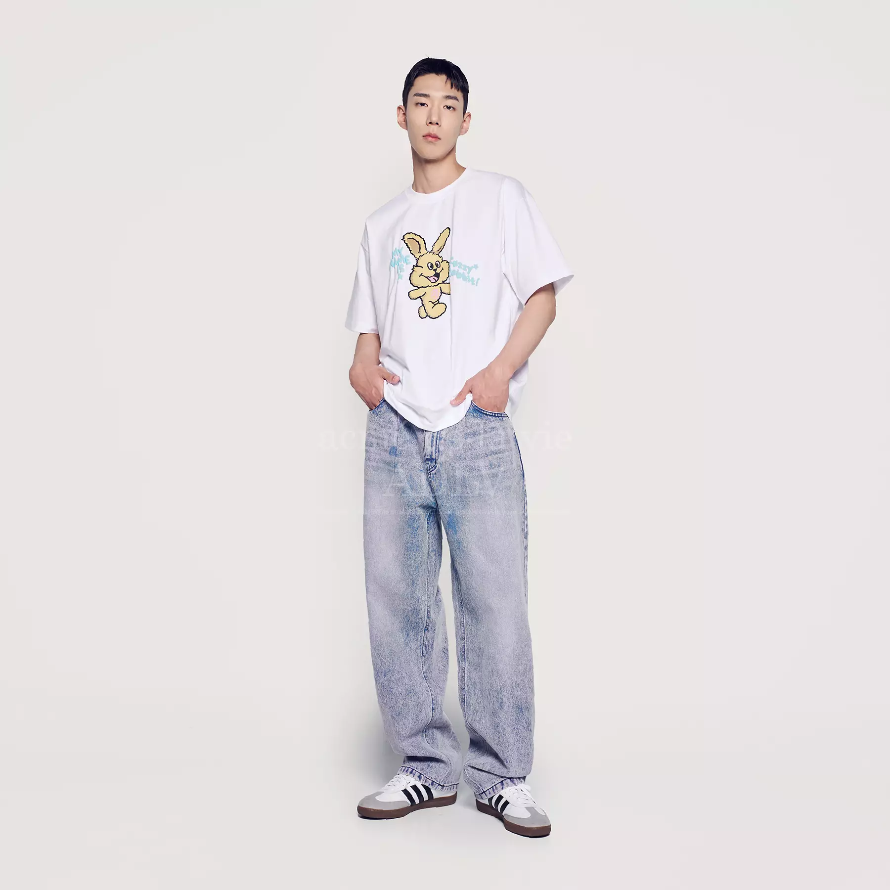 Tシャツ・カットソー ACME DE LA VIE MY NAME IS FUZZY RABBIT SHORT SLEEVE 4BUK064 24SS] MY NAME IS FUZZY RABBIT SHORT SLEEVE T-SHIRT BLACK