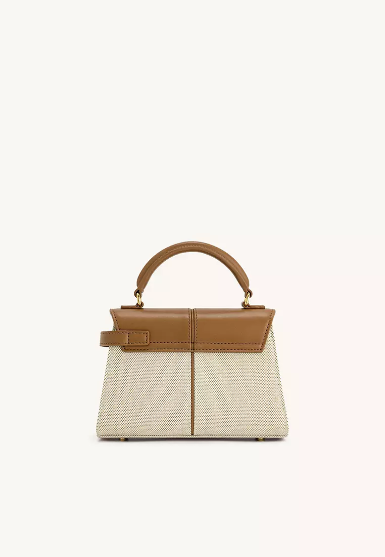 JW Pei Elise Top Handle Bag - Brown Canvas