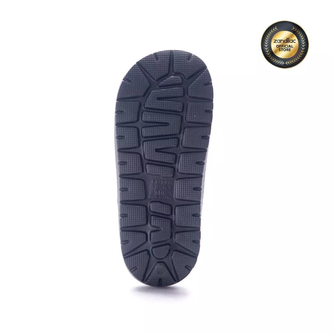 ZANDILAC - SANDAL LAKI DEWASA CH122371LD selop full karet - HITAM/ABU PEYOTE