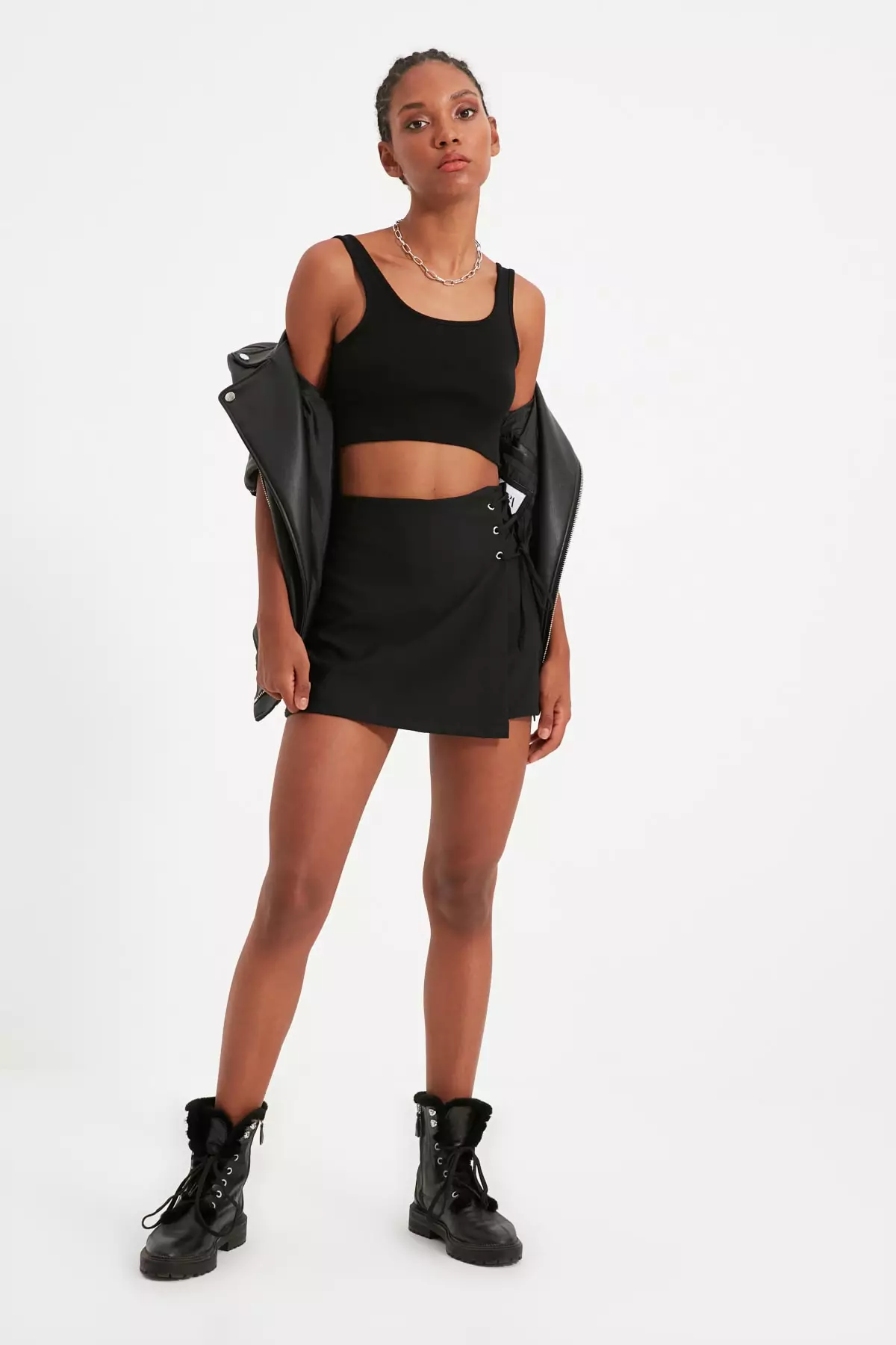 Lace Up Detail Skorts