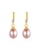 SUNRAIS gold Premium color stone gold simple design earrings 7F973ACE5CD921GS_1