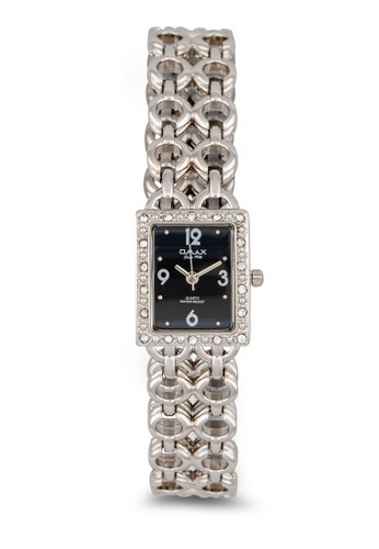 JH0194S 時尚水鑽雙鏈方形錶, 錶類,esprit台北門市 不銹鋼錶帶