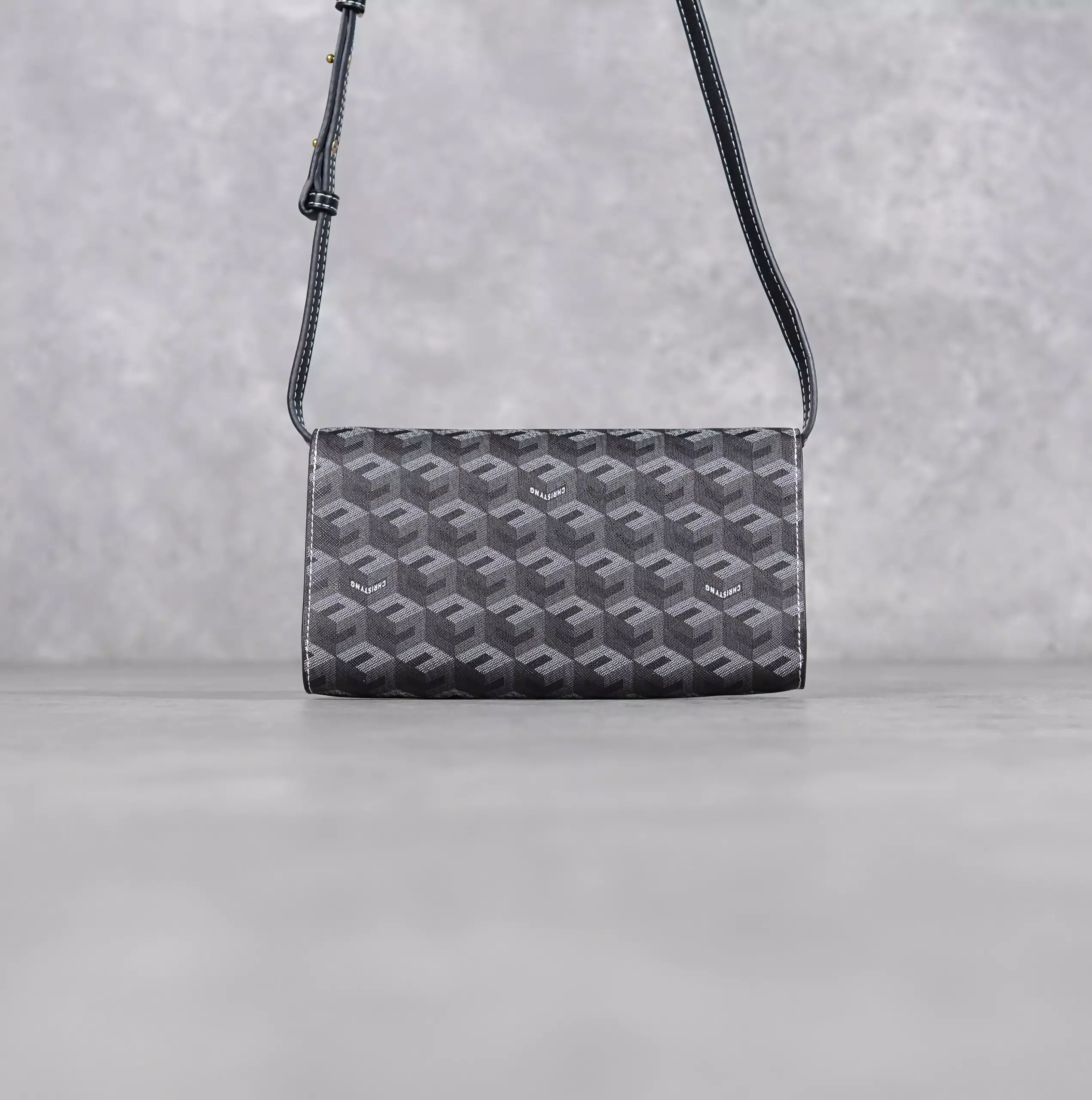 Tas CHRISTY NG DIEGO MONOGRAM PATTERN BLACK SHOULDER BAG 100% ORIGINAL