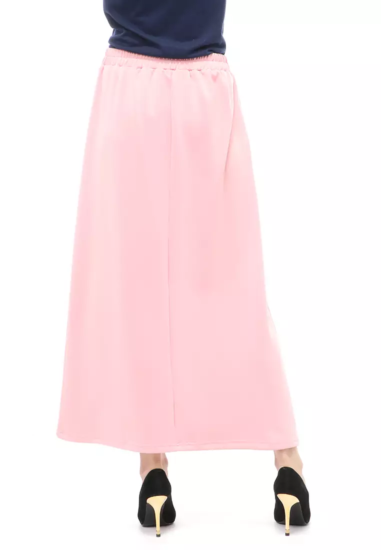 Rok Panjang Muslimah Polos Bawahan Wanita Regular Fit All Size - Dusty