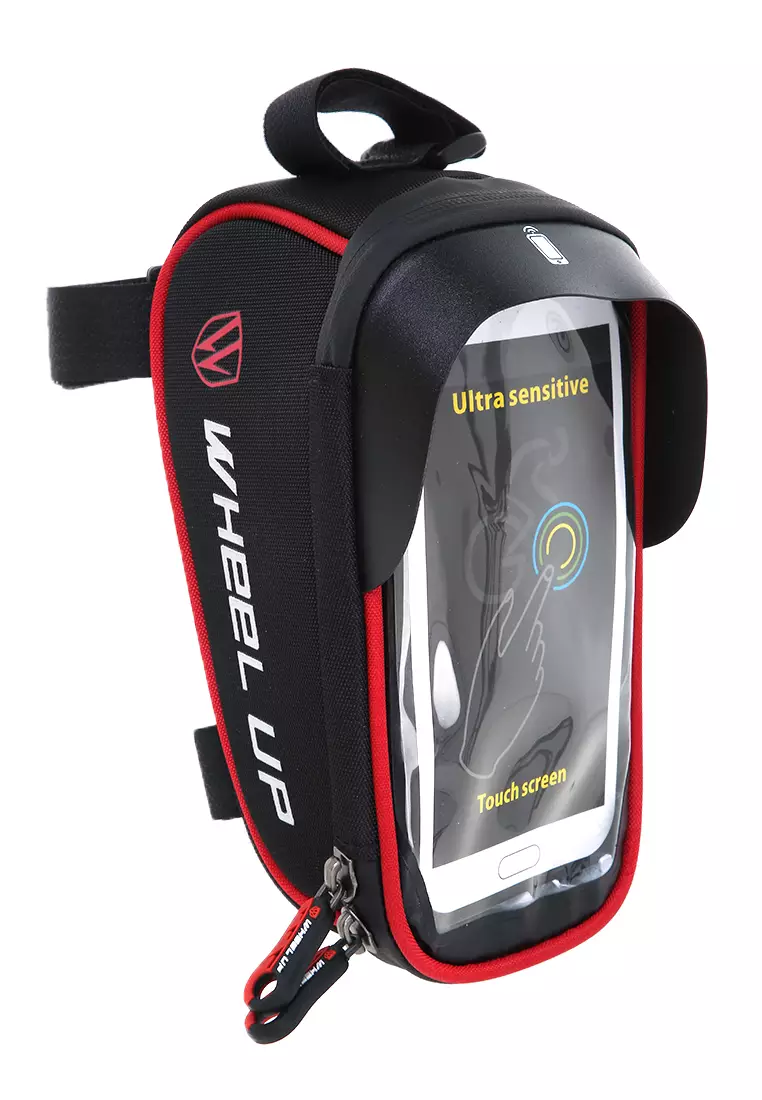 Qian Bicycle Bag Tas Sepeda Waterproof Smartphone 6 Inch Cable Management Material Nylon ORIGINAL - Red