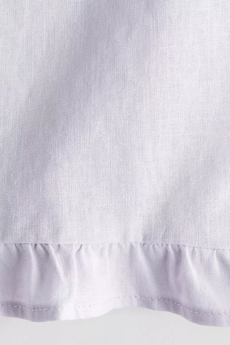 Linen-blend drawstring trousers