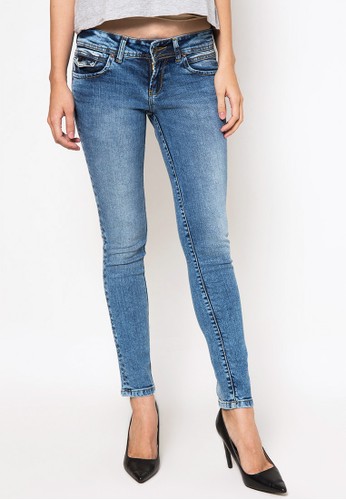 Skinny Stretch Pant Denim With Frosted Wash Denim Effect