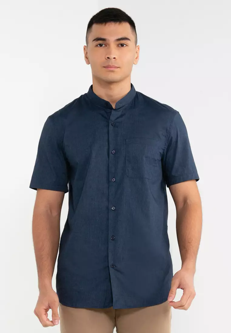 Mens blue short sleeve shirt hotsell