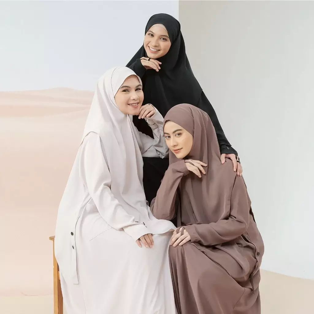Haza Abaya Set Cream Almond