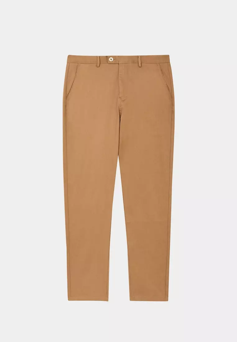 Dark Khaki Slim-Fit Stretch Chinos