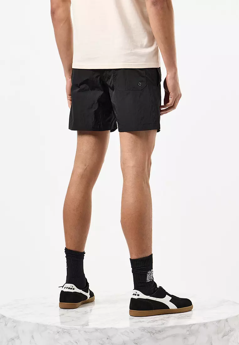 MENS BLACK STACKS SWIM SHORT