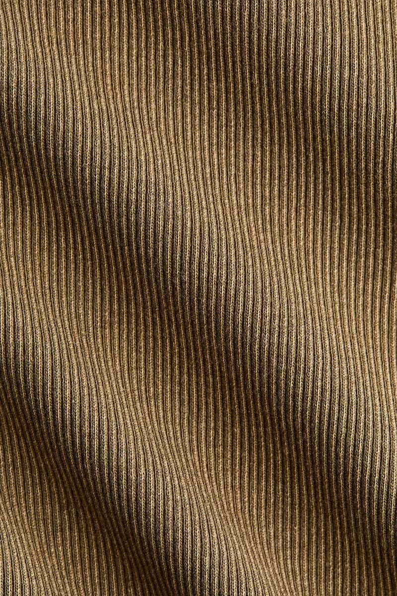 Rib-knit boat-neck top