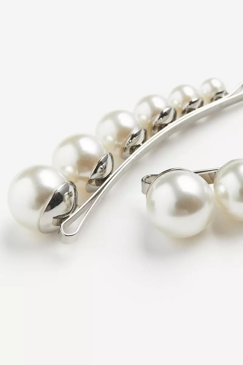 2-pack beaded hair grips