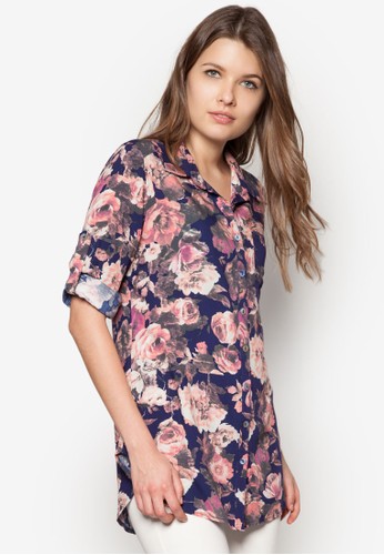 花色長袖上衣, 服飾, 上zalora 台灣衣
