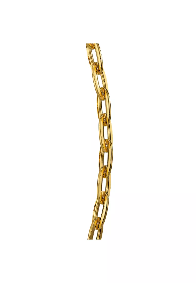 Flat Paperclip Link Chain Gold Plated Necklace