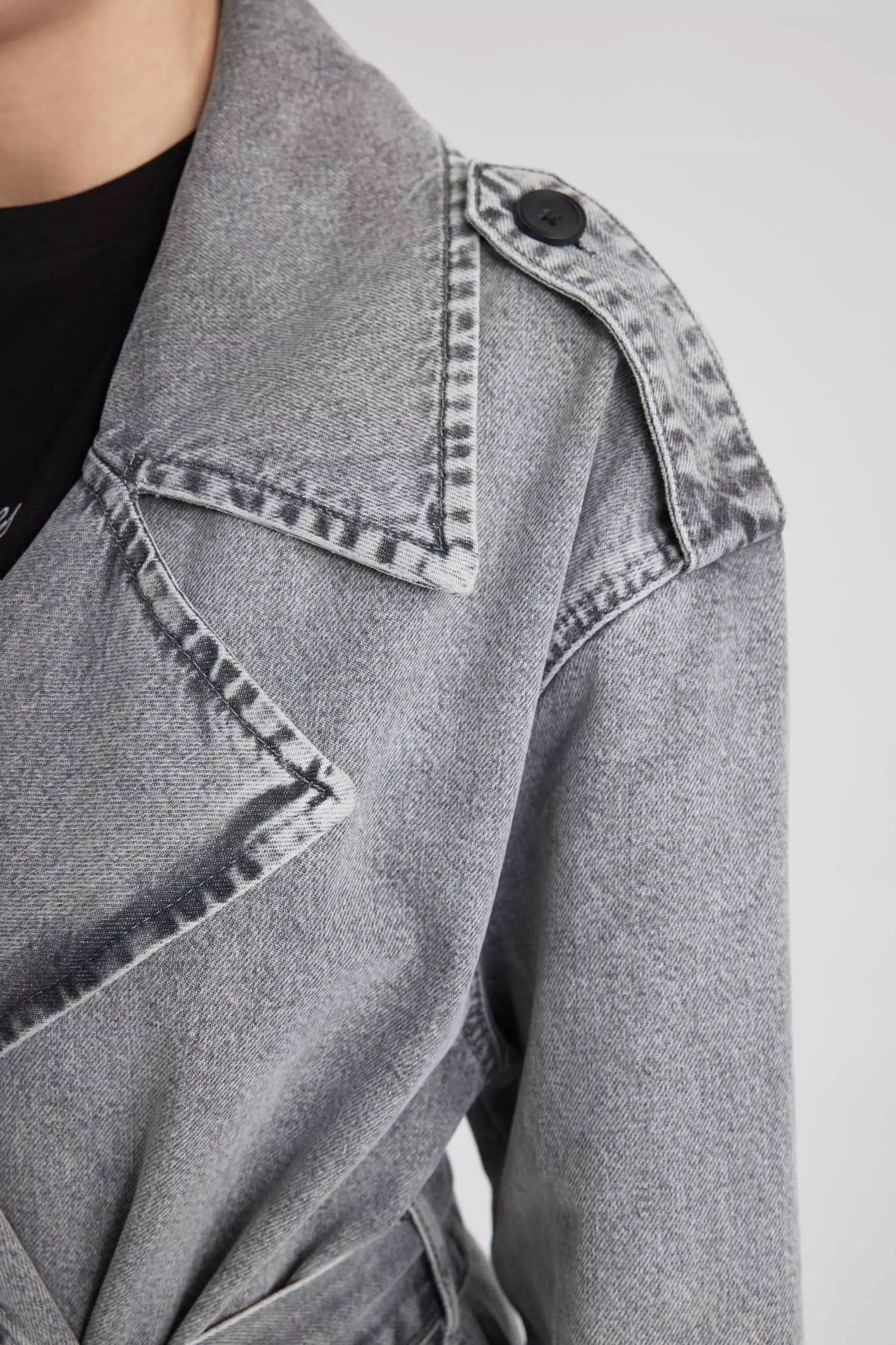 Denim trench cheap coat h&m
