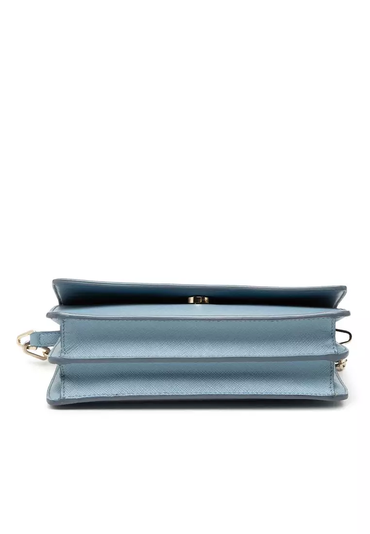 Pre-Loved Prada Saffiano Lux Wallet On Chain