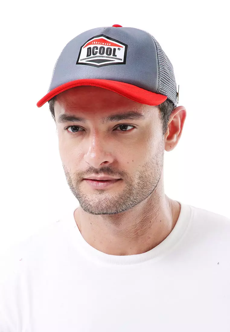 Raesan Topi Baseball Jaring Aksesoris Fashion Pria Adjustable Strap Material Polyester ORIGINAL - Gray Red