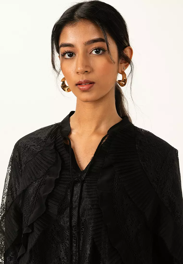 Amelia Ruffled Lace Babydoll Top