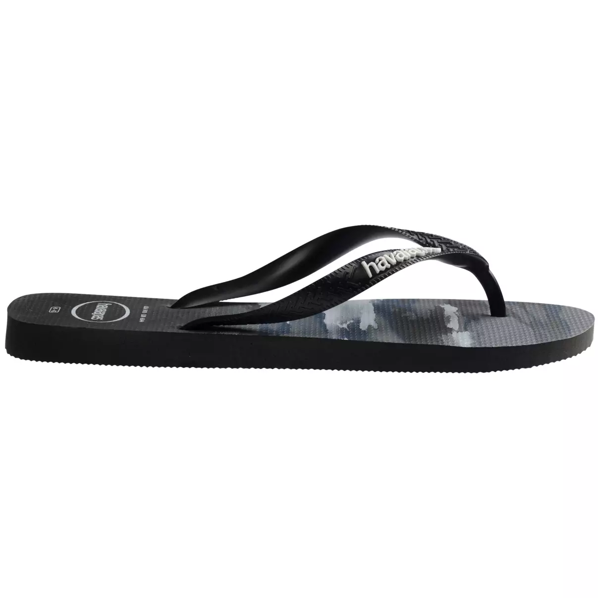 Havaianas Top Camu Black/Black/White - Sandal Pria