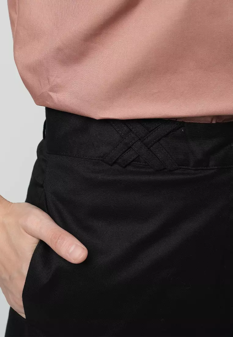 Kailee Relaxed Pants with Criss-Cross Waistband Detail