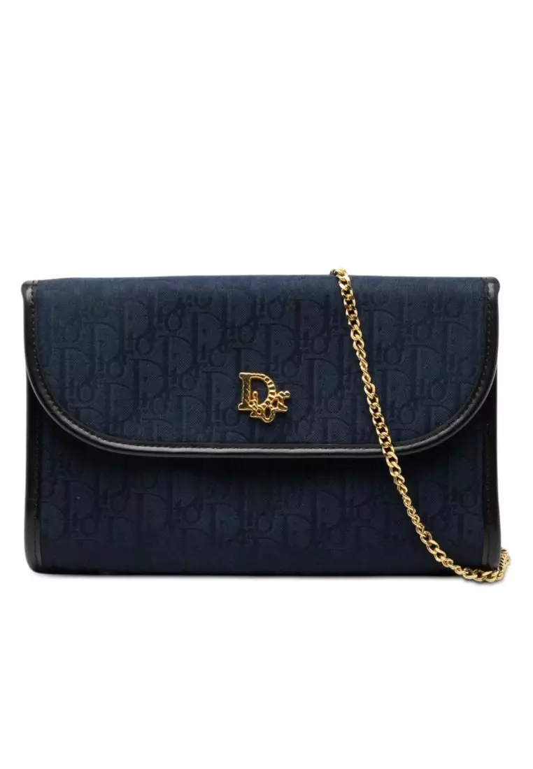 Pre-Loved Dior Diorissimo Trotter Canvas Chain Crossbody