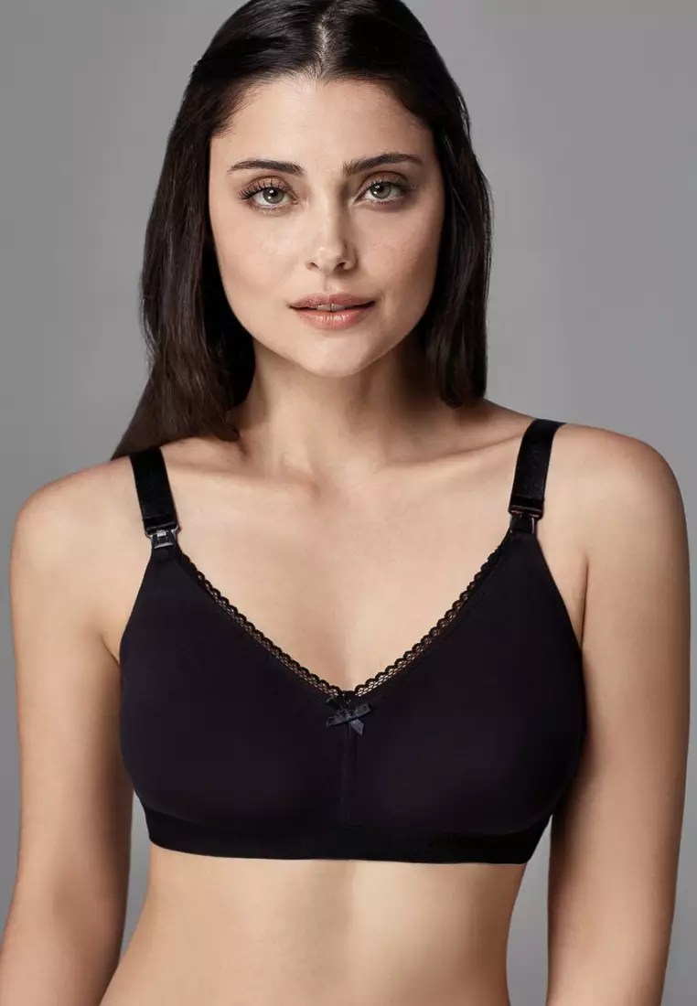 DAGİ Black Bra, Maternity Bra, Normal Fit, Underwear for Women 2024