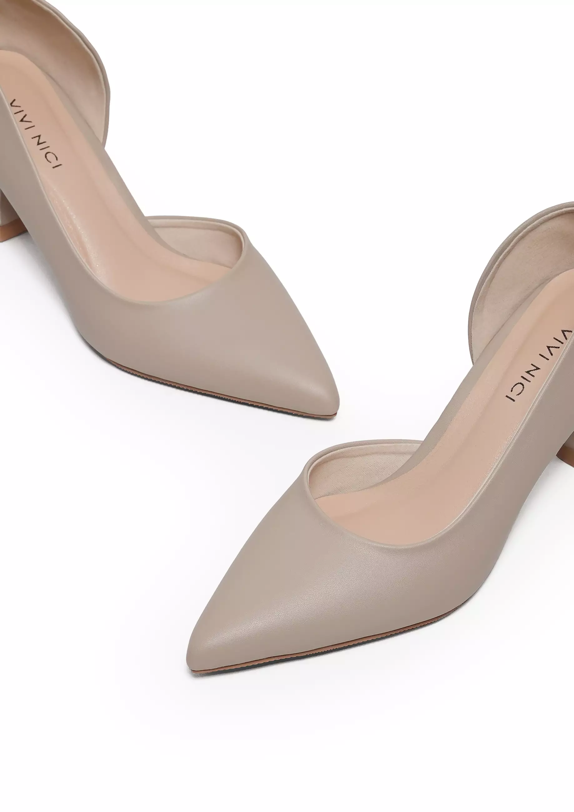 VIVI NICI - Bestra Sepatu Pantofel Wanita Hak 5 Cm Cannoli Cream