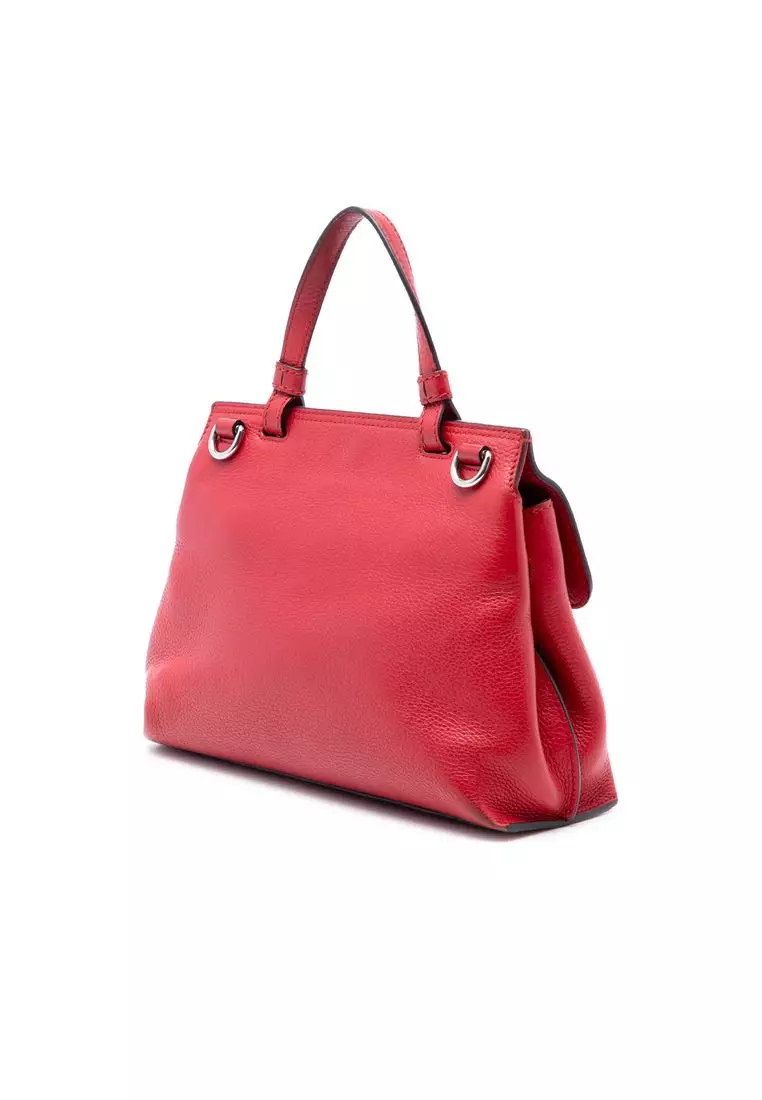 Pre-Loved Gucci Small Calfskin Bamboo Daily Satchel