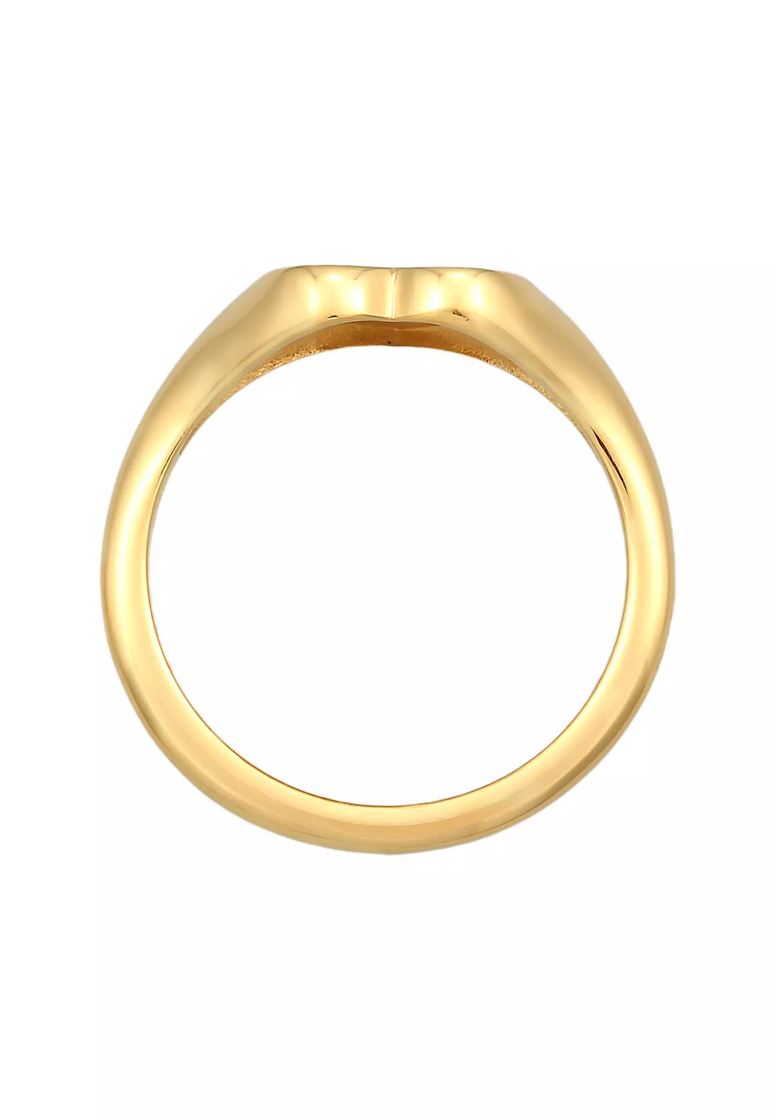 Ring Signet Heart Love Symbol Gold Plated
