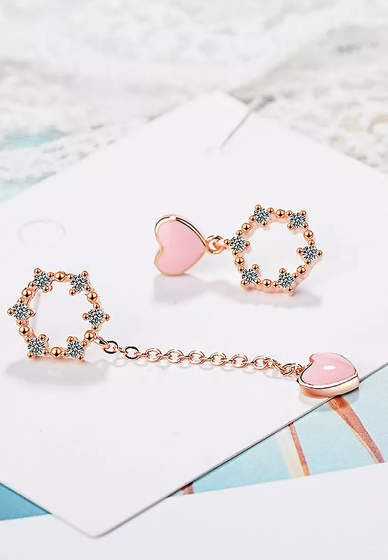 Circle of My Heart Asymmetric Earrings