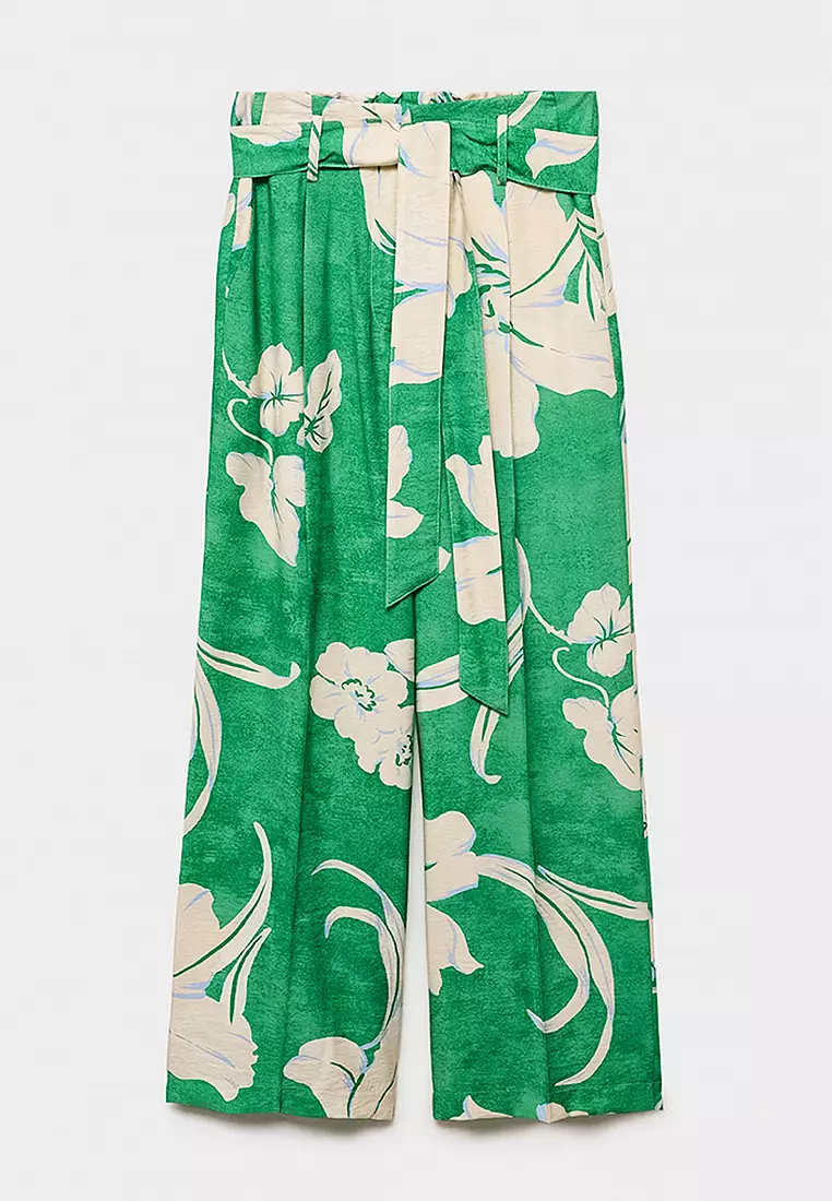 Printed Trousers With Belt