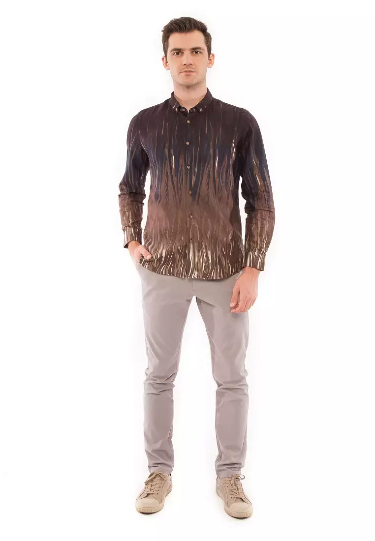 SWIRLY-OLIVE LS Shirt