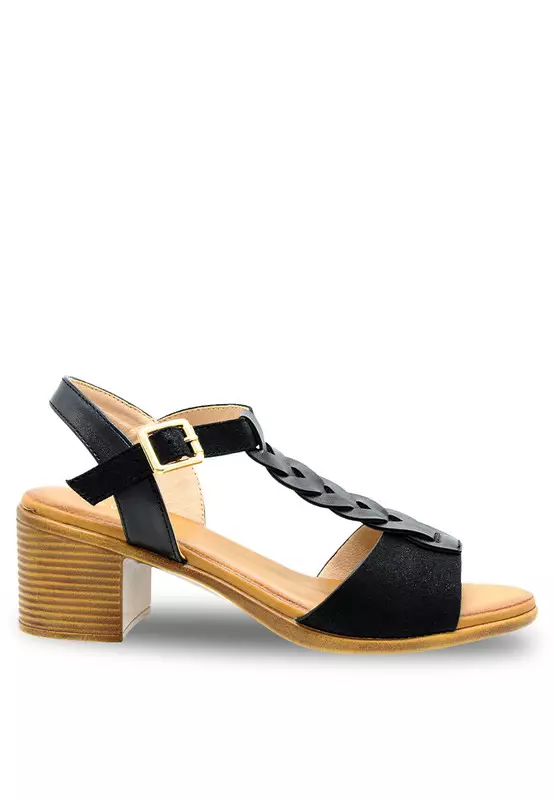 Sling Back Solid Tone Casual Heels