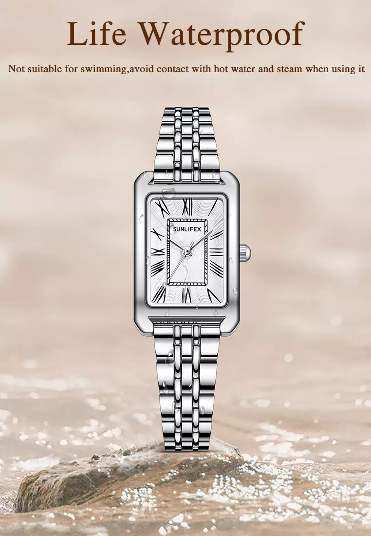 Jam Tangan Wanita Original 5999 Korea Mode Kuarsa Santai Anti Air Jam Tangan Cewek silverwhite