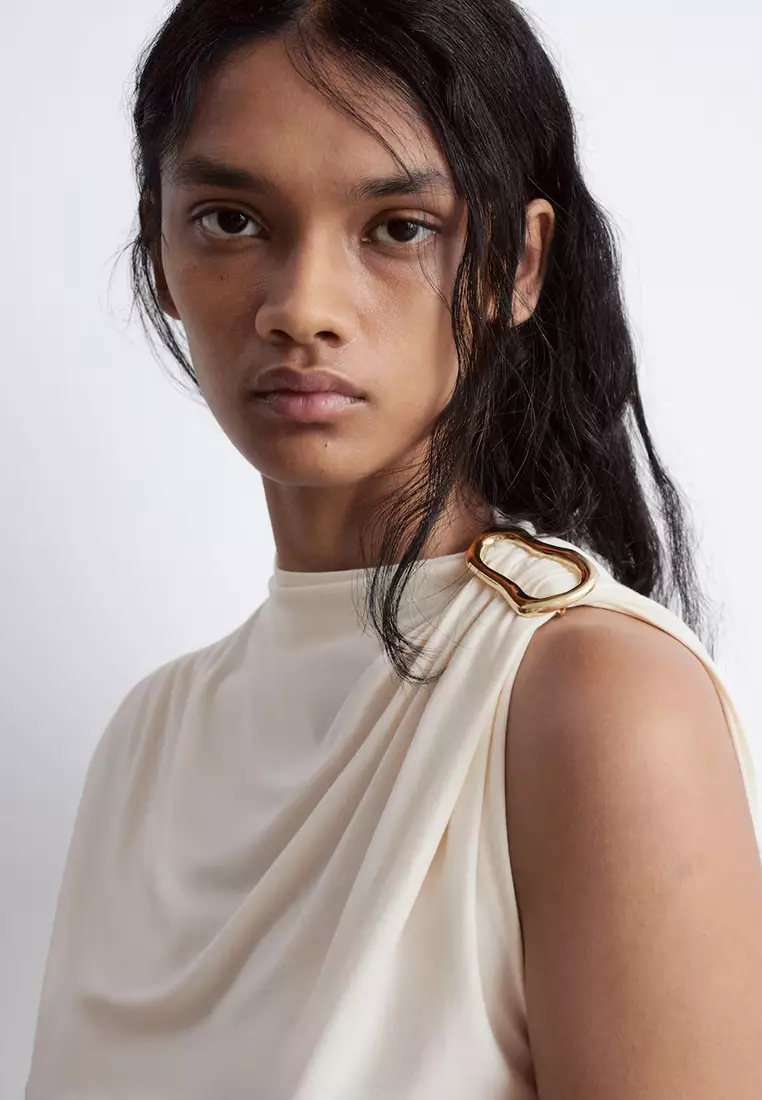 Ruche Gold-Buckle Top