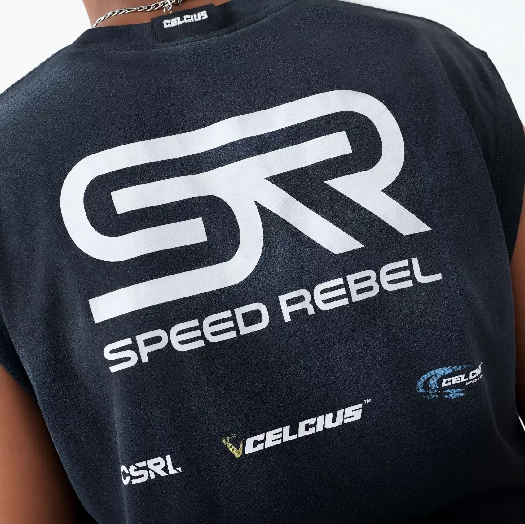 CELCIUS Speed Rebel Kaos Sleeveless Graphic Wash LIN001402C Hitam