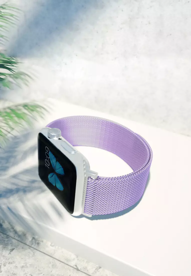 Tali Jam Mesh Strap Apple Watch Strap Jam Tangan Wanita/Pria 38/40/41mm purple