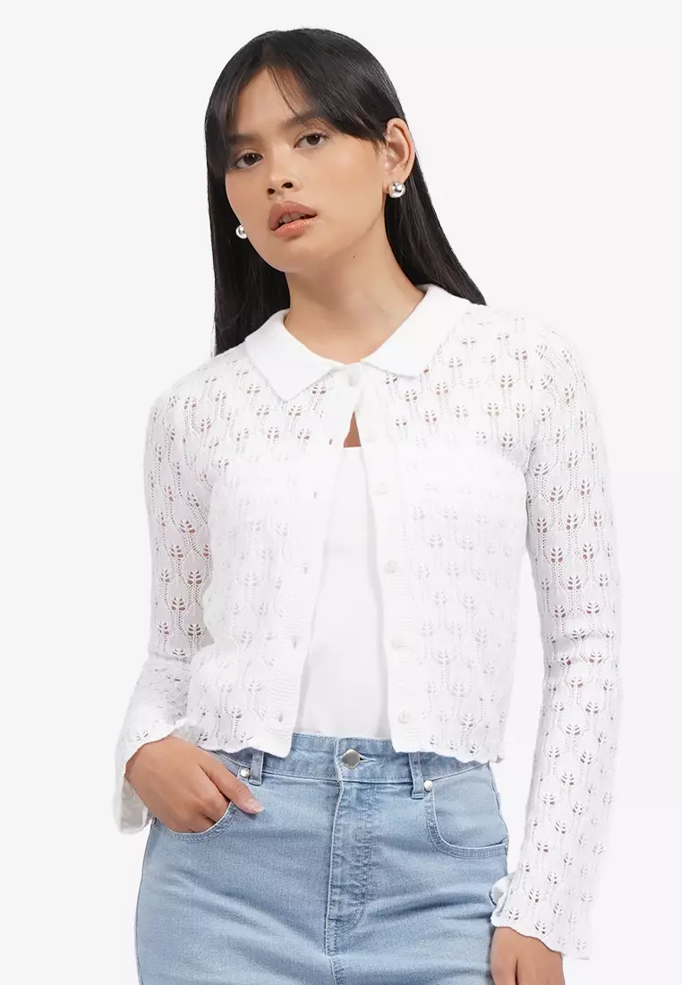 Textured Long Sleeve Stretch Top