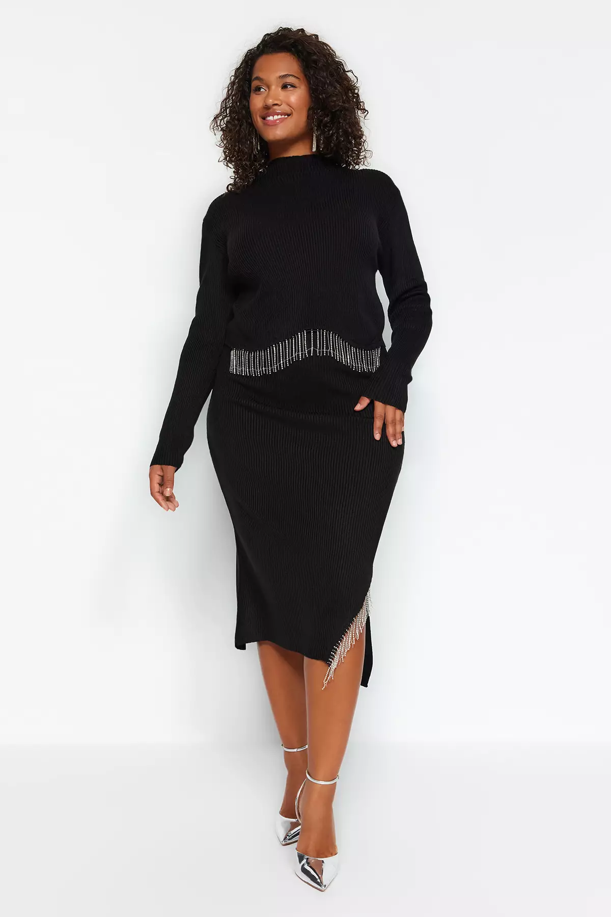 Plus size sweater skirt set on sale